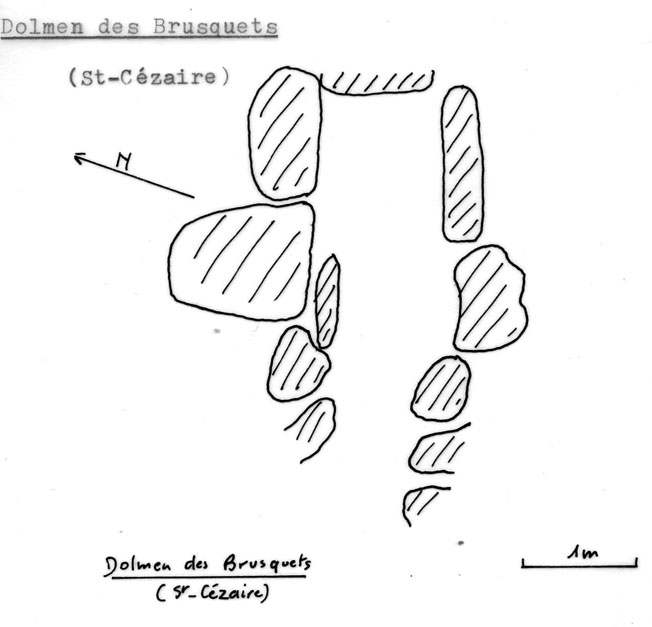 Dolmen des Brusquets 1974 plan